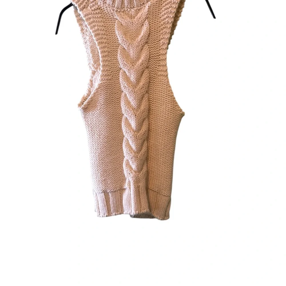 for Love & Lemons Knit Halter Crop Top Sweater Womens Sz M Cream Front Keyhole - Picture 2 of 2